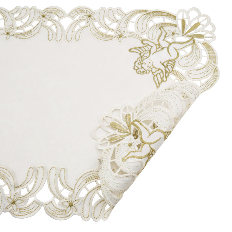 Tryston Polyester Rectangle Placemat, Ivory