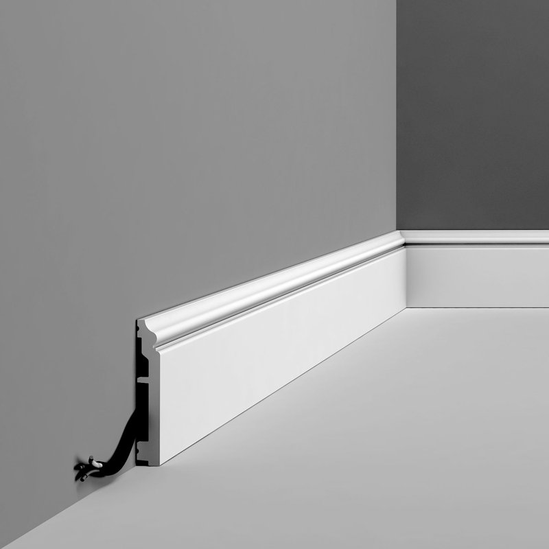 Primed White High Impact Polystyrene Baseboard Moulding Set of 20