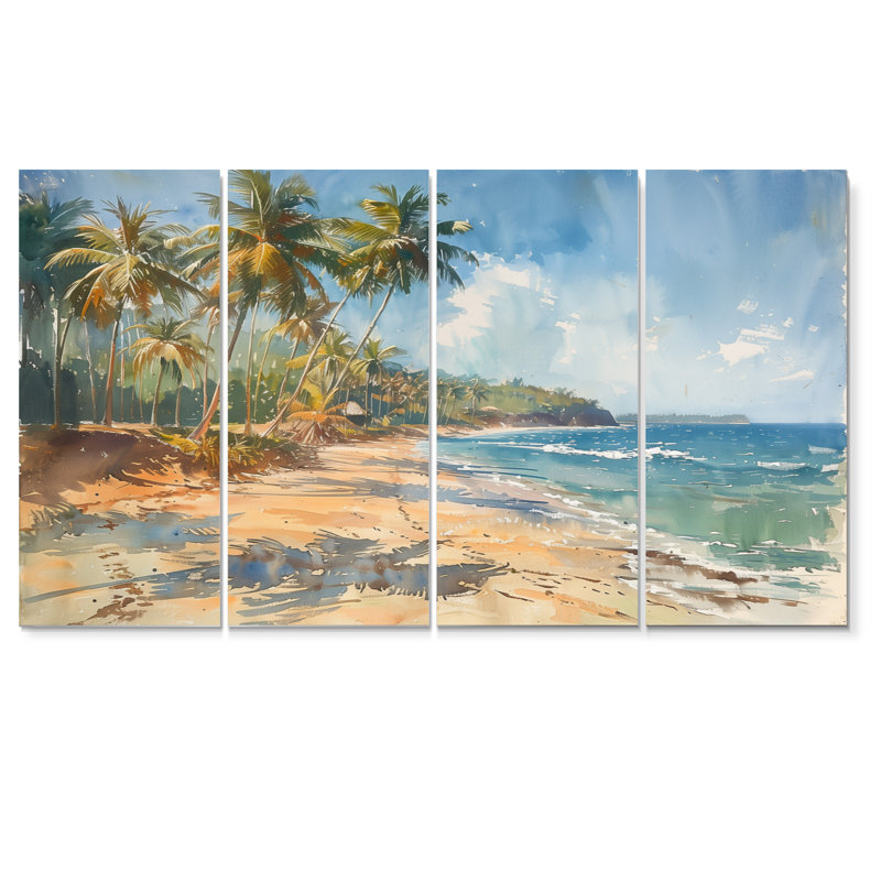 Ensemble de décorations murales bleues et vertes Palm Coastal Breeze - palmiers et palmiers, H 28 po x l 48 po