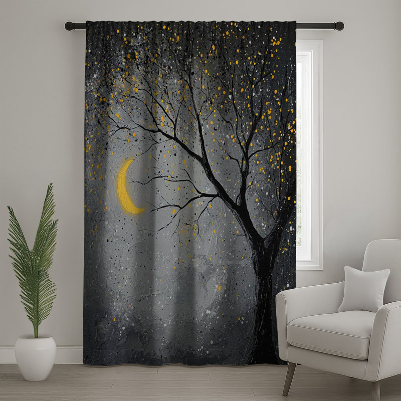 Rideaux de fenêtre Moonlit Tree, 50 po x 92 po - 1 panneau, Transparent