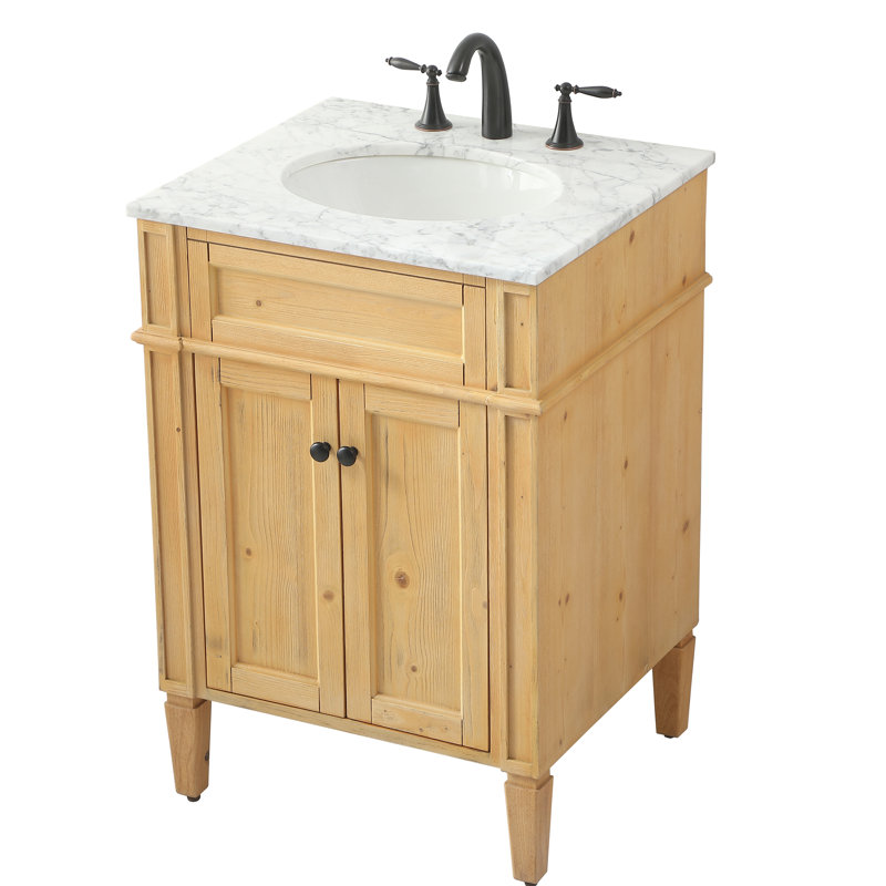 Ensemble de meuble-lavabo simple 24 po Rivers, Bois naturel