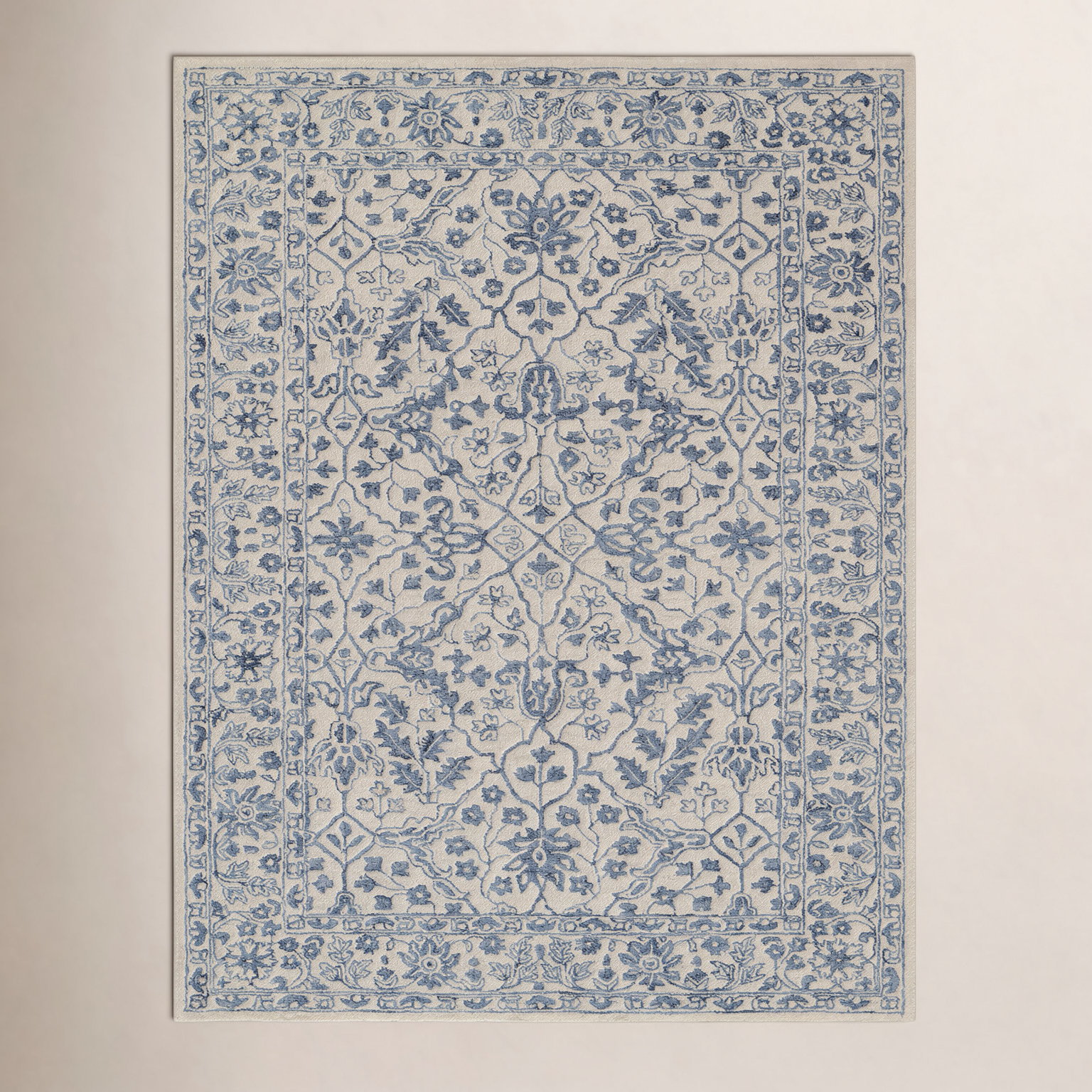 Bayford Ivory Hand-Tufted Wool Rug, Rectangle 2' x 3'