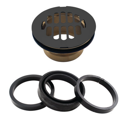 4-1/2" OD Swedge-Lock Shower Drain Body with Grid Cover Plate
