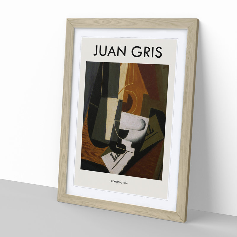 Coffeepot by Juan Gris - Picture Frame Art Prints, 48cm H x 36cm W x 2cm D, Oak