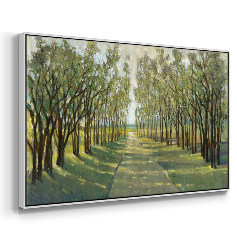 Forest Path encadré sur toile, H 17 po x l 25 po x P 2 po, Blanc