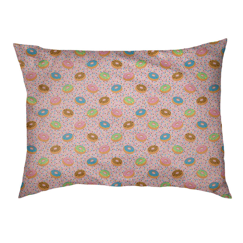 Coussin pour chien à l’extérieur Campion, Moyen (L 29,5 po x P19,5 po x H 9,5 po), Rose bébé / bleu / brun