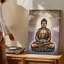 Reproduction d'art sur toile, "Bouddha serein assis dans une méditation"-196967220