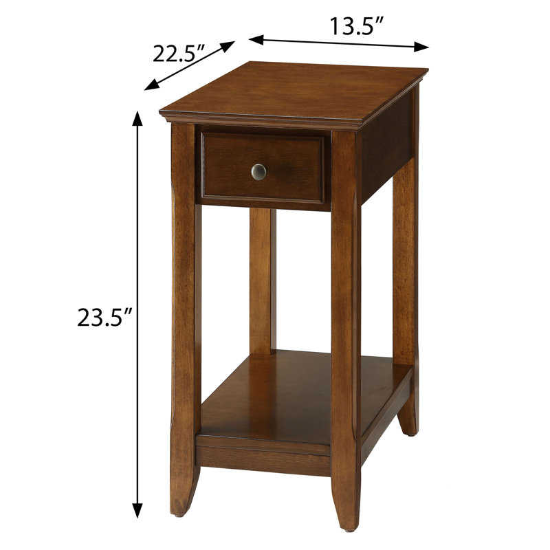 Accent Table with Bottom Shelf, Walnut