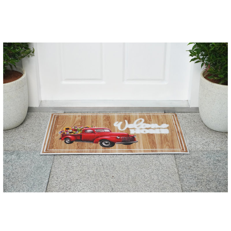 Paillasson rouge 18 po x 30 po Welcome