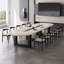 Table de conférence ivoire + bois ovale noir + fer-284884340