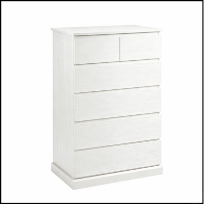 Grande commode à 6 tiroirs avec poignées dissimulées, rangement moderne en bois pour les chambres et les salons, maximise l'espace et l'organisation