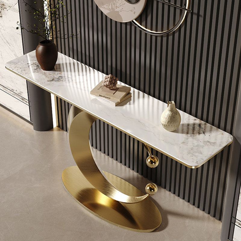 Console légère haut de gamme simple et luxueuse, 33.5" H x 55.1" W x 13.8" D, Doré