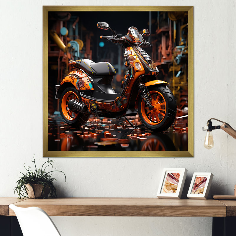 Scooter Serenity Nightly City II, H 30 po x l 30 po x P 1 po, Cadre doré simple