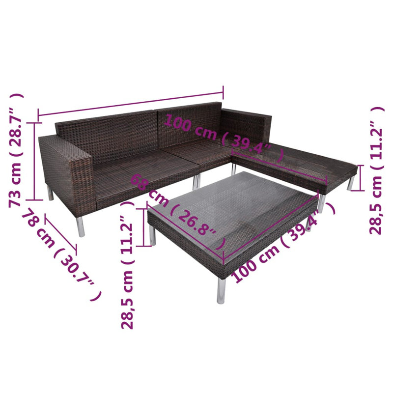 Ventnor Sectional Seating Group, Brown