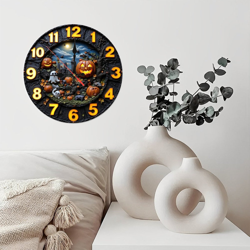 Horloge d'Halloween fantômes de citrouilles