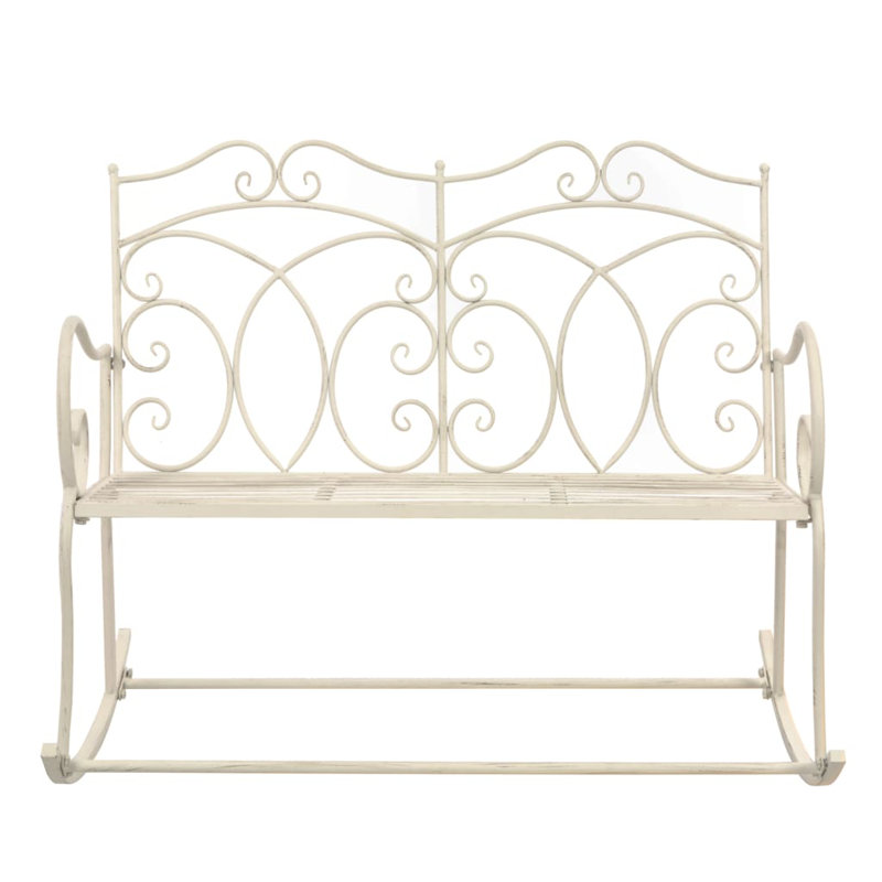 Banc de jardin en acier inoxydable Alrick, Beige