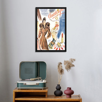 1930s Lipstick Magazine Advert Premium Framed Posters