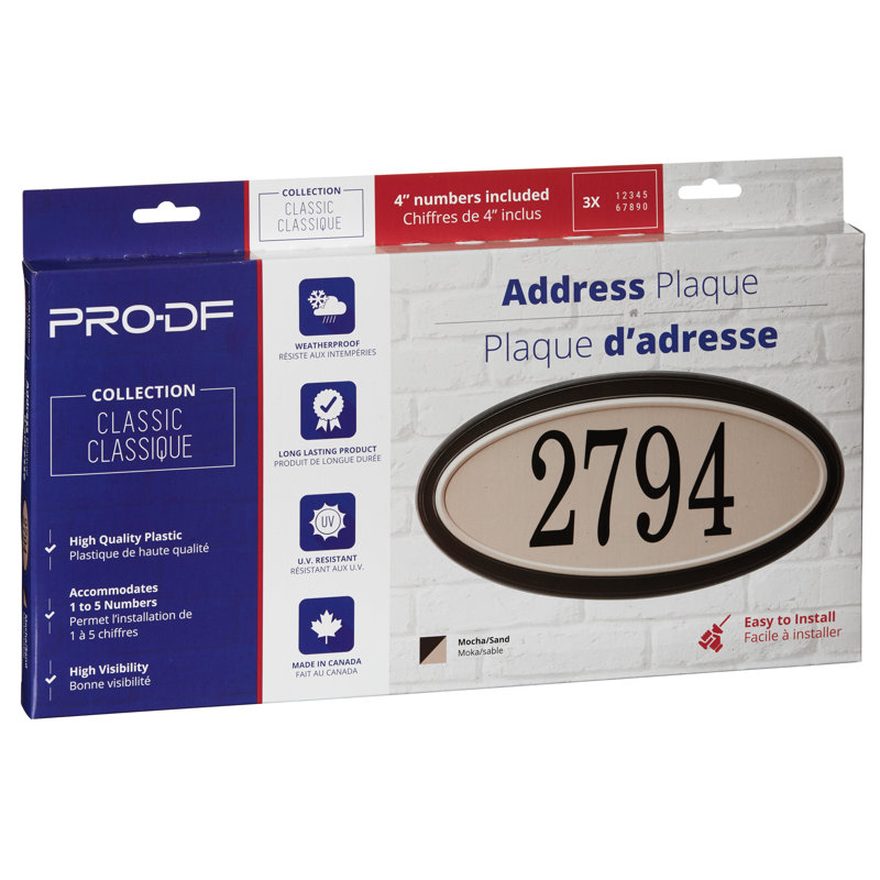 Plaque d'adresse murale sur 1 ligne