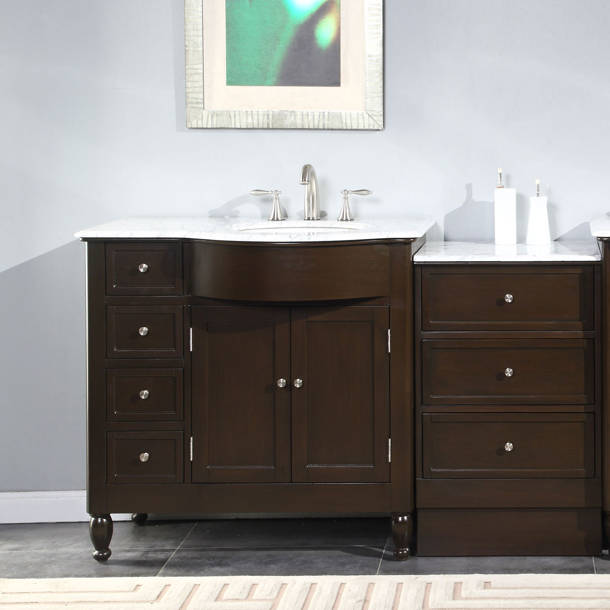 Darby Home Co Davian 58'' Single Bathroom Vanity with Marble Top ...
