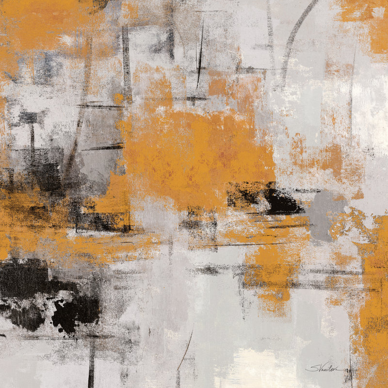 «Stone Gardens III Autumn» par Silvia Vassileva - peinture sur toile tendue, H 12 po x l 12 po, Toile tendue