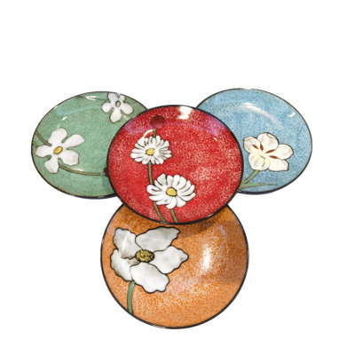 Ceramic Plates For Kitchen, Plates Set of 4 - For Salad,Pizza,Bread, Sushi, Pasta,Appetizer, Serving etc - Dishwasher, Microwave, and Oven Safe(11 Inch/Red+Blue+Pink+Green)