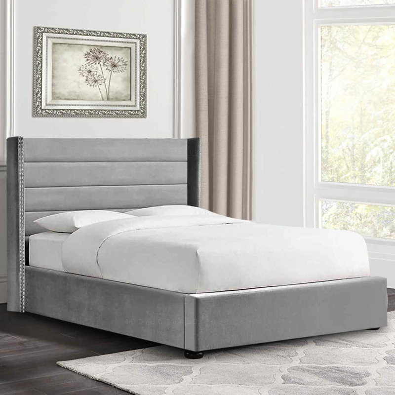 Upholstered Bed, Single (3'), Grey