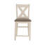 Ensemble de 2 chaises de comptoir avec dossier en X, blanc