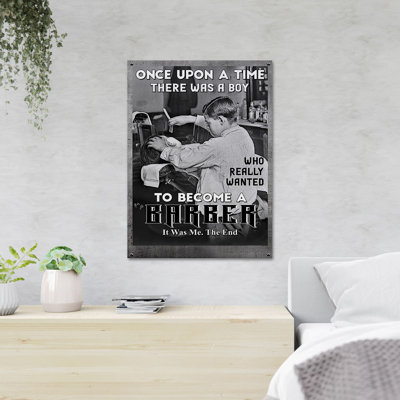 «Barber Boy Is Work - Il était une fois qui a vraiment voulu devenir barbier», reproduction d'art graphique sur toile tendue