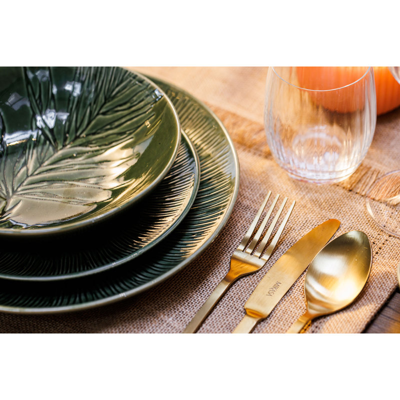 Mikasa Jardin Stoneware Pasta Bowls, 20cm, Green