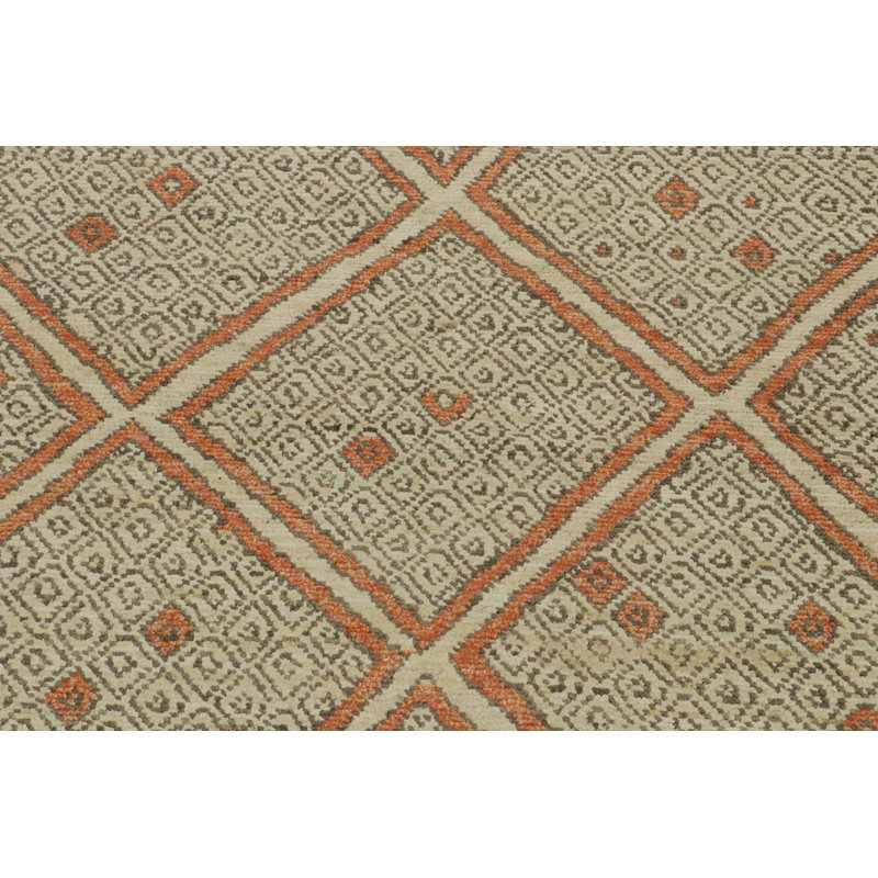 Moroccan Hand Knotted Geometric Area Rug, Rectangle 8' x 10'