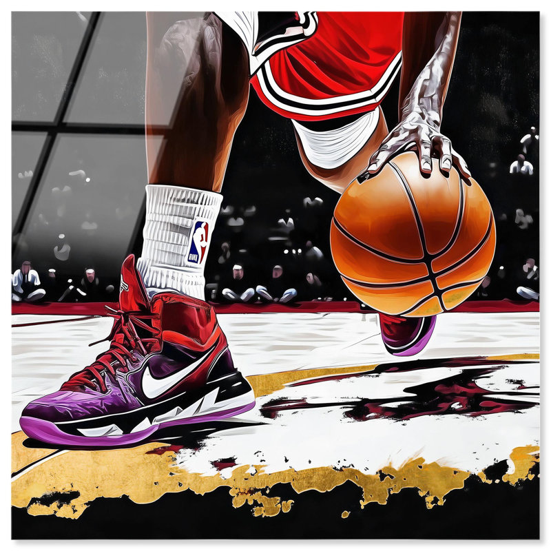 "Fired Up at the Court", impression sur toile par Art Remedy, H 12 po x l 12 po