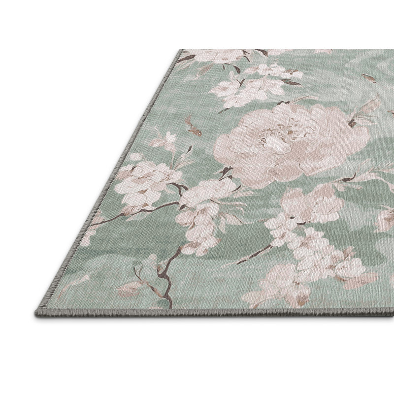 Machine Washable Brown Area Rug, Rectangle 2' x 3'