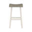 Ensemble de 2 tabourets de bar au design transitionnel, meubles en bois d'hévéa massif blanc et café