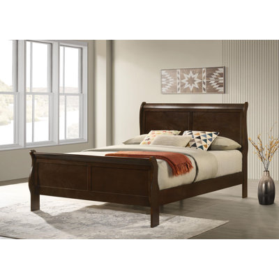 Philippe Wood Full Sleigh Bed Cappuccino by Darby Home Co