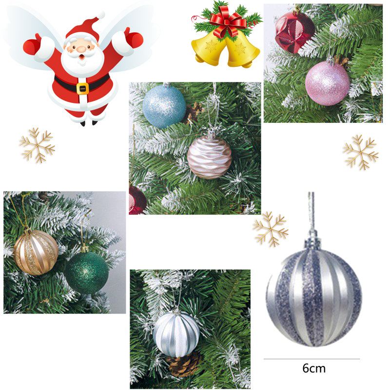Ensemble de 12 boules de Noël, Rouge / argent