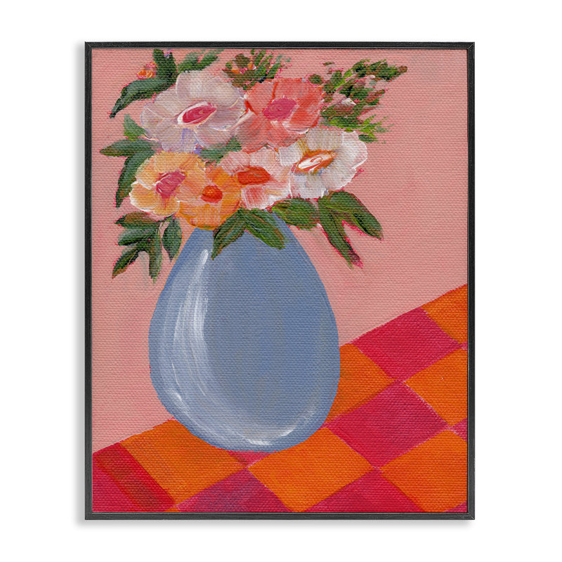  Art de giclée encadrée de rose vif par Nikita Jariwala, H 14 po x l 11 po, Giclée encadrée noir minuit