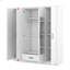 4-Door Mirror Wardrobe With Shelves-1355993117