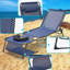 Méridienne réglable à 5 positions avec trous pour le visage et les accoudoirs, pliable pour la piscine, la plage, le patio et la pelouse (bleu foncé, 2 pièces)-419410182