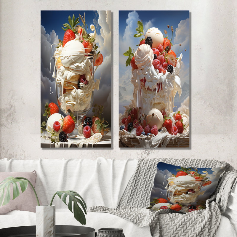 Pavlova Paradise Dessert - Ensemble de 3 décorations murales en métal Desserts, H 28 po x l 24 po