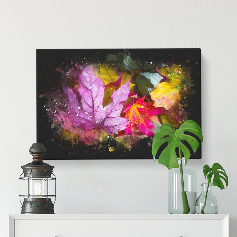 Colourful Autumn Leaves - Wrapped Canvas, 35cm H x 50cm W x 3cm D