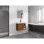 Meuble-lavabo mural 28 po avec lavabo en céramique blanche et porte à fermeture en douceur, emballage KD
