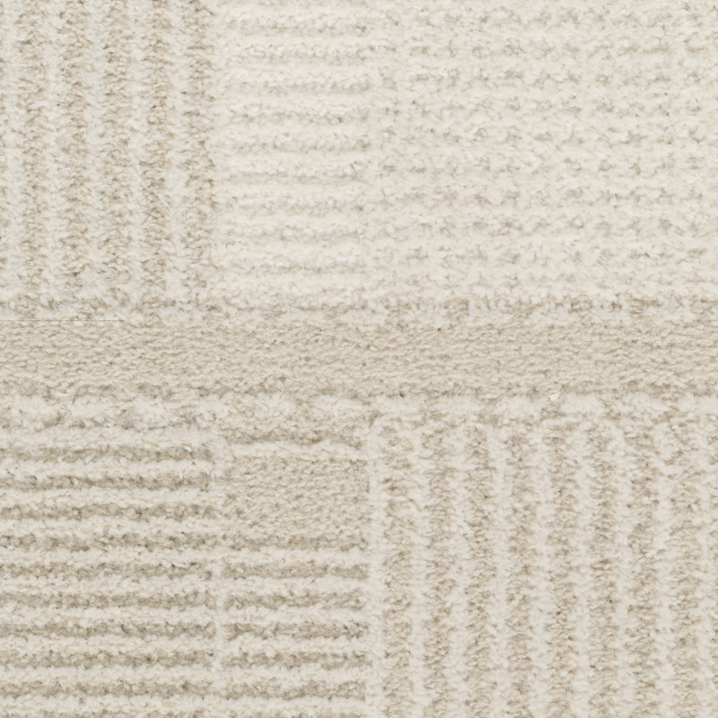 Ebern Designs Reimann Ivory Beige Modern Indoor Rug, Rectangle 5' x 7'