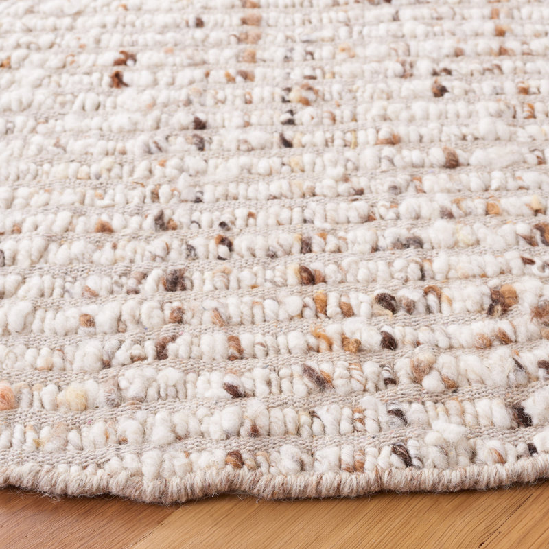 Natura Flat Weave Wool/Jute Rug in Ivory/Beige, Round 6'