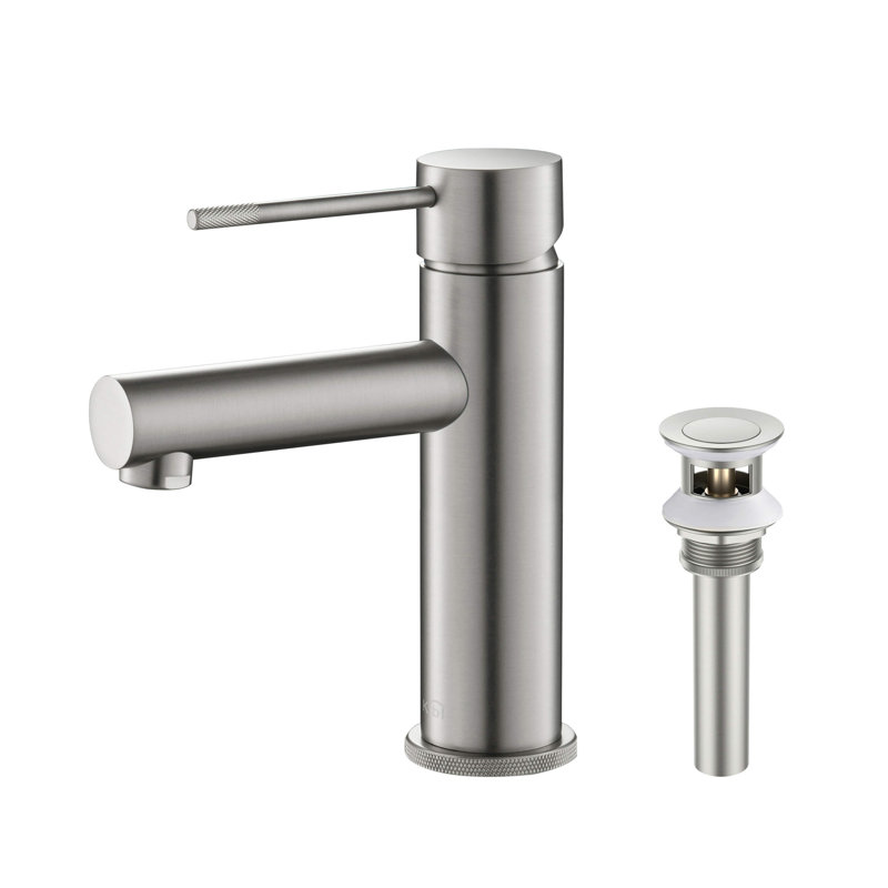 Circular X Single-handle Bathroom Faucet, Brushed Nickel, With Pop Up Drain
