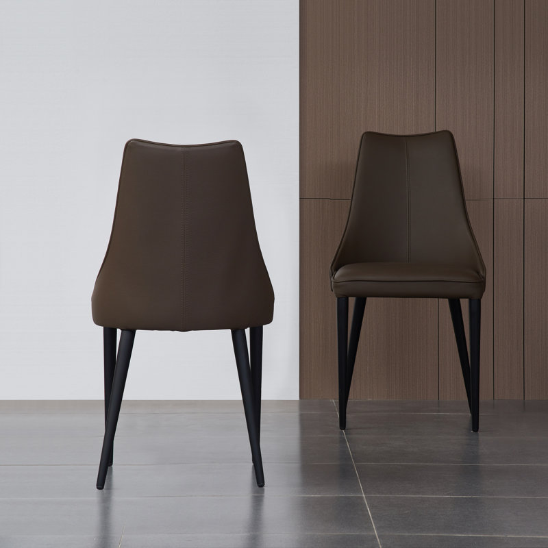 Leather Upholstered Dining Chair, Chocolate