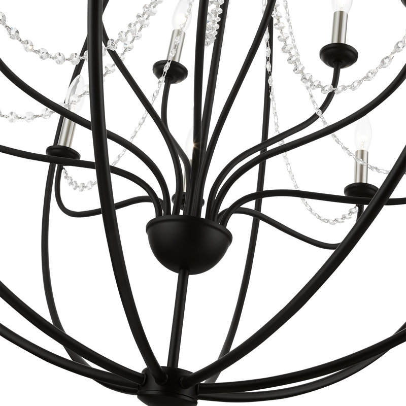 Lustre de vestibule Grande, Noir / nickel brossé