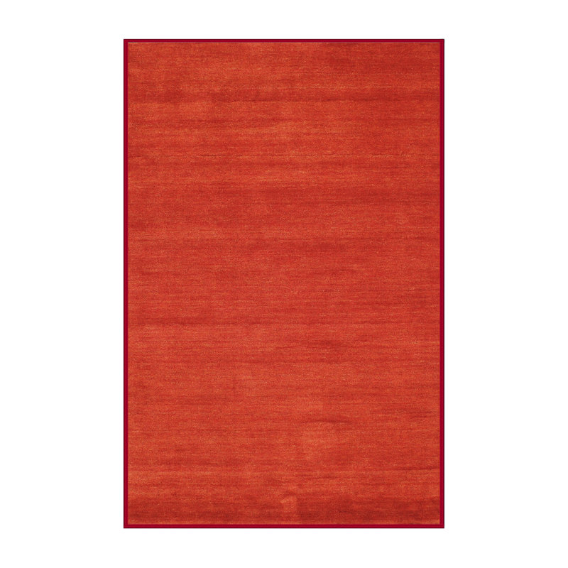Tapis de zone rouge contemporaine, Rectangle 5 pi x 7 pi