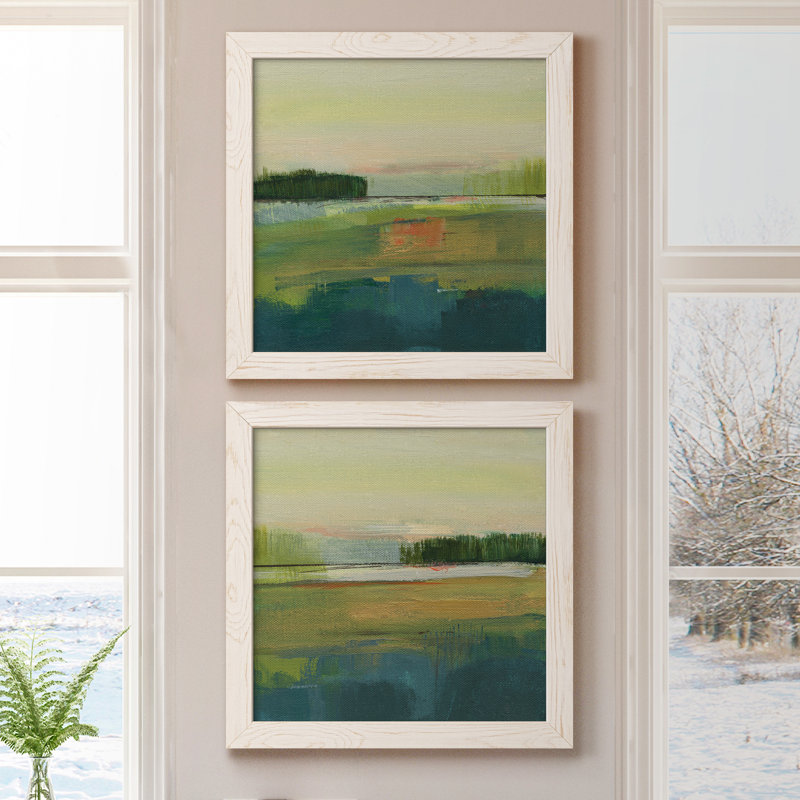 " Way To Woodstock I " 2 - Pieces Painting Print, White Framed, 17" H x 17" W x 1" D