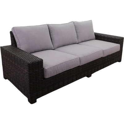 37.4'' Wide Aluminum Patio Sofa with Cushions