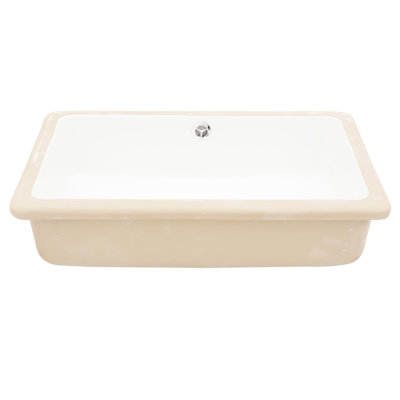 Lavabo de salle de bain en céramique 18 "x 12" encastré avec trop-plein - Conception élégante, faible absorption d'eau pour le comptoir